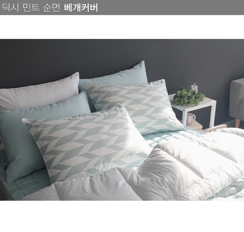 까사 CASA : 딕시 민트 순면 차렵 패드세트(SS) 딕시 민트 순면 차렵 패드세트(SS) | 까사